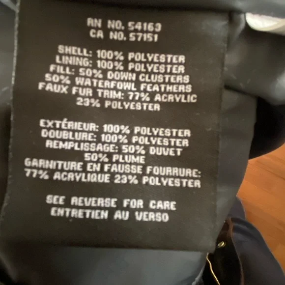 Warm Cole Haan faux fur color timed Down black winter jacket with leather trim - Picture 5 of 5